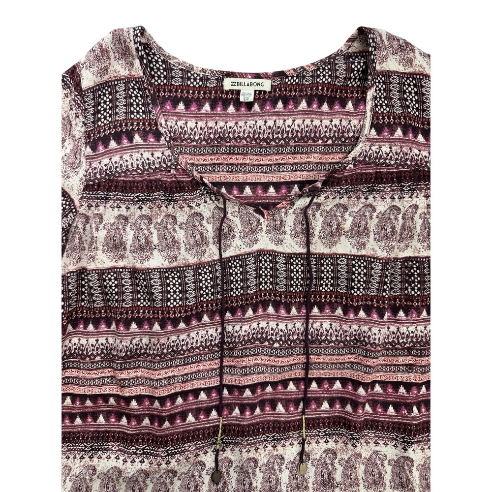 Billabong Take Me Away Dress Size Small Red Burgundy Boho Hippie Beach Cover Up - Picture 4 of 8